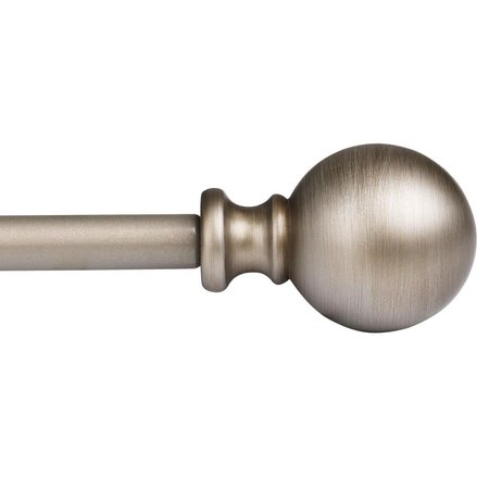 UTOPIA ALLEY 48-86 in. Adjustable Curtain Rod with Round Finials - Satin Nickel D34SN